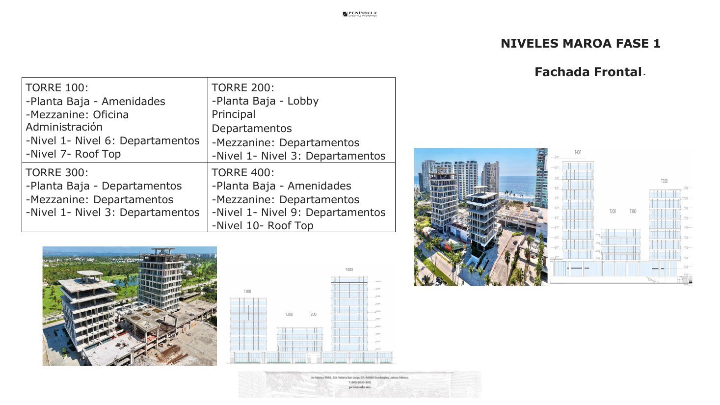 Dossier de torres y fachada de MAROA fase 1